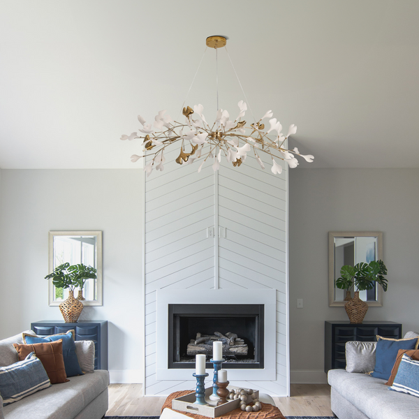 Art Deco-Inspired Ginkgo Leaf Pendant Light