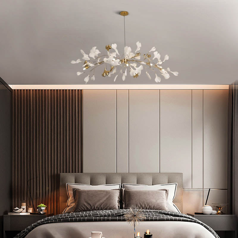 Art Deco Chandelier Ginkgo for Bedroom 