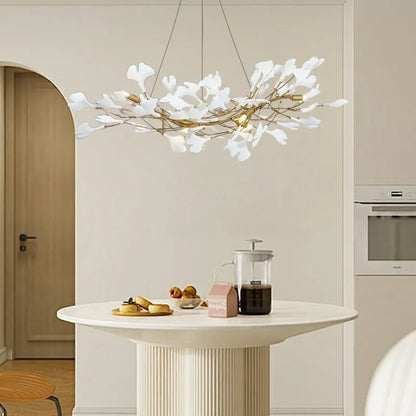 Chandelier – White or Gold Ceramic Design for Dining Room