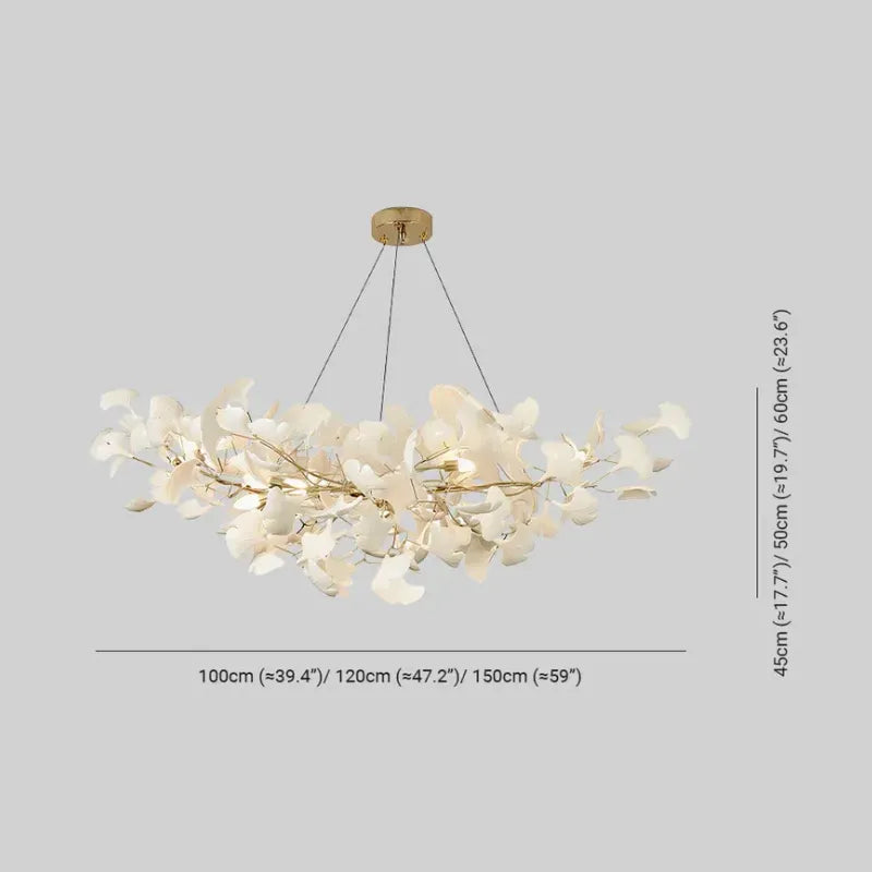 Chandelier – White or Gold Ceramic Design for Dining Room