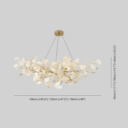 Chandelier – White or Gold Ceramic Design for Dining Room