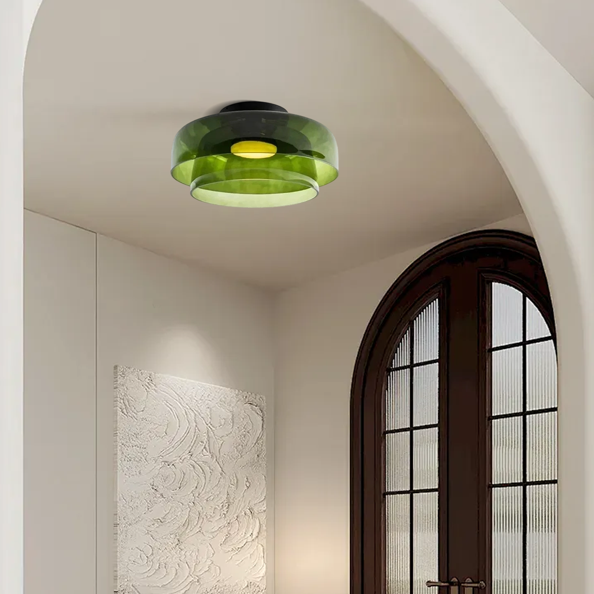 Modern Glass Green Ceiling_Light Hallway 2 Layer 