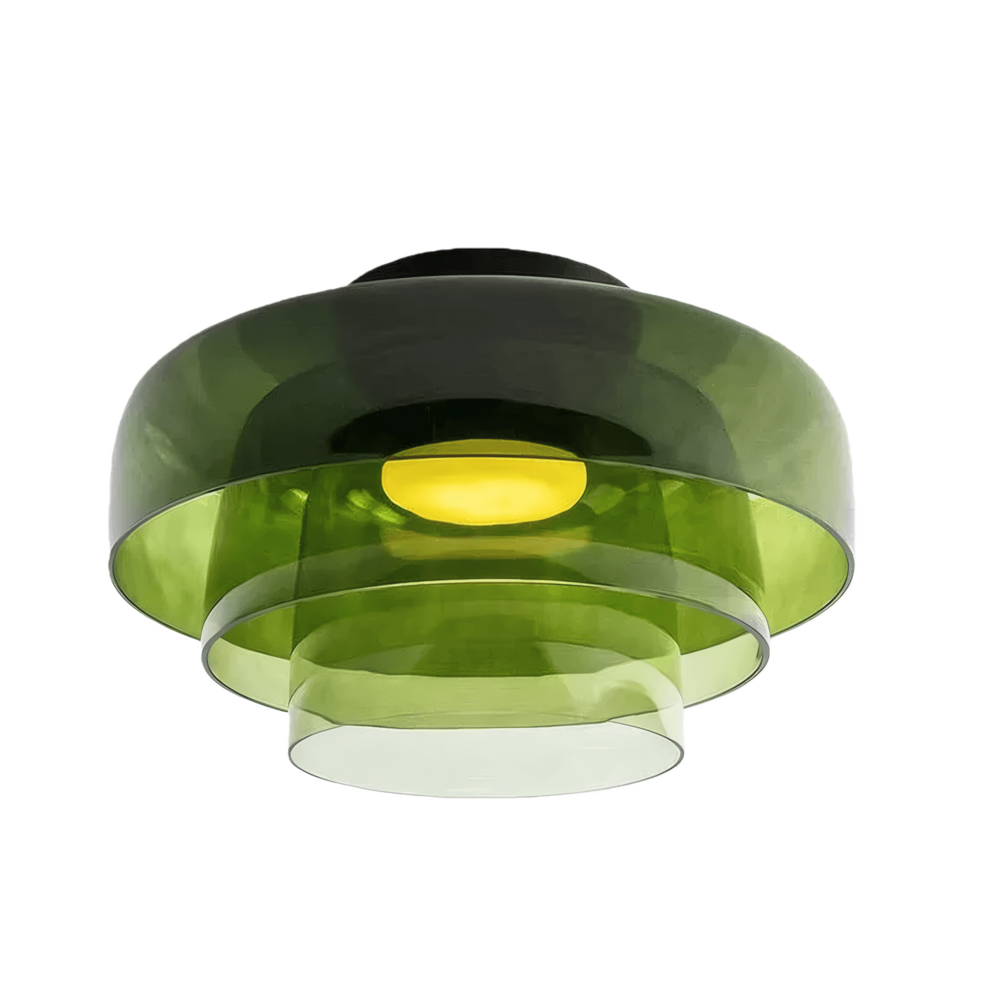 Vetro Modern Glass Ceiling Light - Green/Orange Bowl Design for Hallway