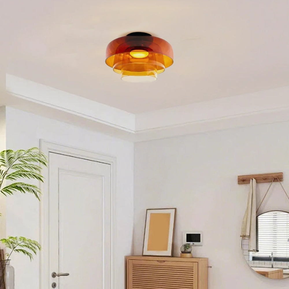 Modern Glass Orange Ceiling_Light Entrance Hall 3 Layer