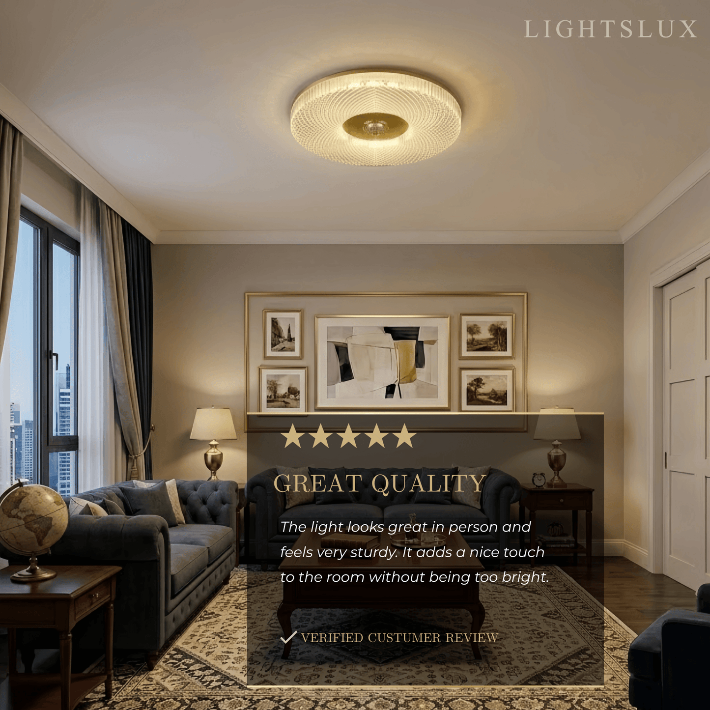 Excelis Luxury Metal Dimmable Ceiling Light 