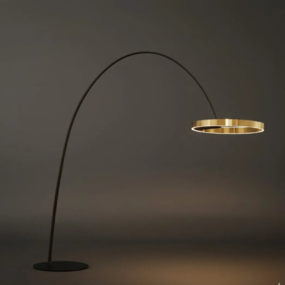 Velora Modern Round Floor Lamp – Minimalist Black Metal Design for Living Room