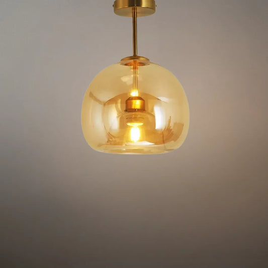 Vetro Modern Globe LED Ceiling Light/Pendant Light – Black/Gold for Hallway