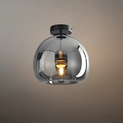Vetro Modern Globe LED Ceiling Light/Pendant Light – Black/Gold for Hallway
