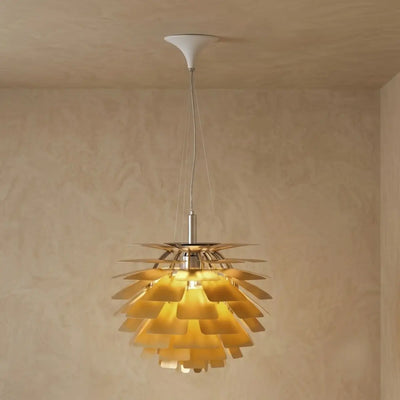 Vivara Nordic Aluminum Pendant Light — Pinecone Design Brass for Dining Room