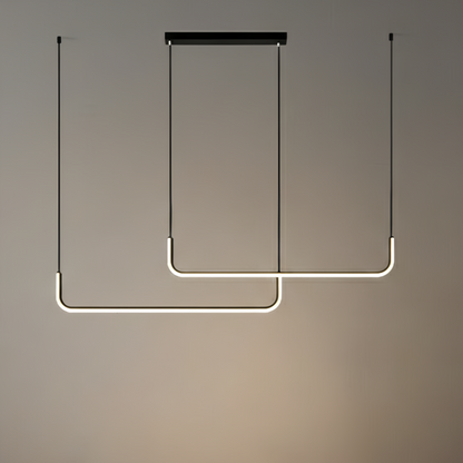  Linear Pendant Light – Black/Gold Metal/Acrylic for Dining Room