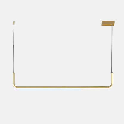 Minimalist Linear Pendant Light – Black/Gold Metal/Acrylic for Dining Room