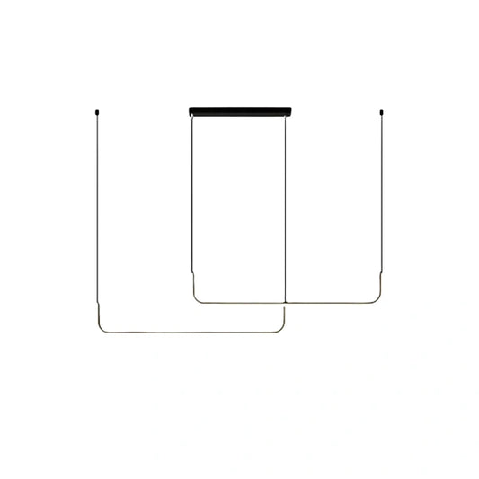Arcato Minimalist Linear Pendant Light – Black/Gold Metal/Acrylic for Dining Room