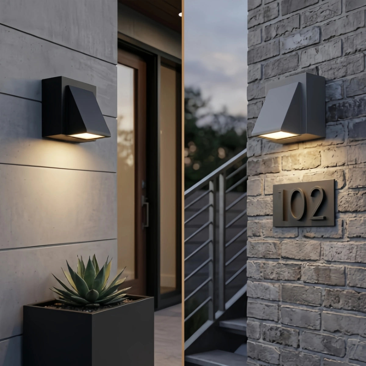 Irondale Industrial Outdoor Wall Lamp - Black/Gray Metal Irregular Design for Garden