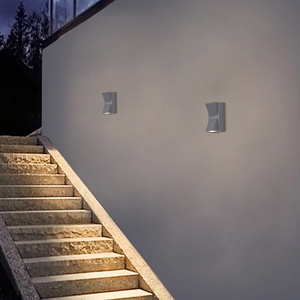 Industrial Outdoor Wall Lamp -Gray Metal Irregular Design for Garden