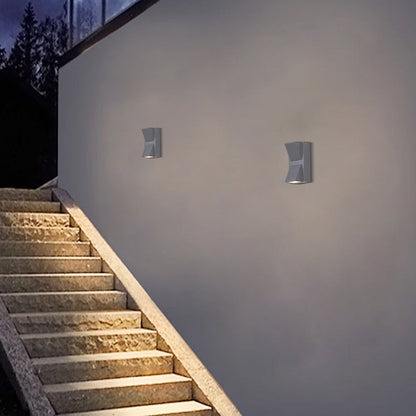 Industrial Outdoor Wall Lamp -Gray Metal Irregular Design for Garden