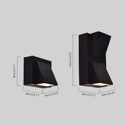 Outdoor Wall Lamp - Black/Gray Metal Irregular