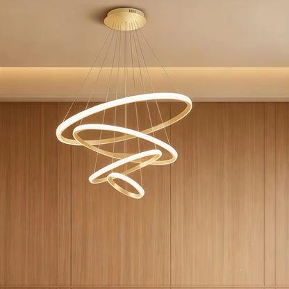 Velora Modern Metal Ring Pendant Light – Dimmable Fixture for Living