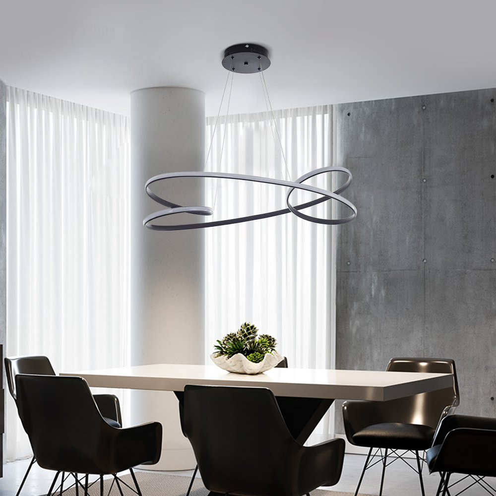 Modern LED Ring Pendant Light — White