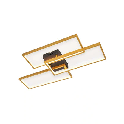 Arcato Modern Dimmable Ceiling Light - Black/Gold Rectangular for Bedroom/Living Room