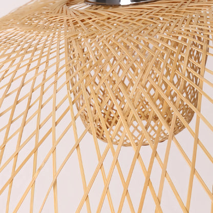 Moderne Pendelleuchte Bamburo – Lampenschirm aus Rattan und Bambus für das Esszimmer