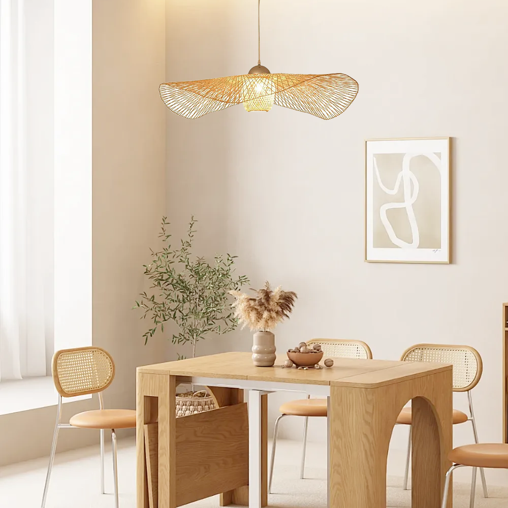 Bamburo Modern Pendant Light - Rattan