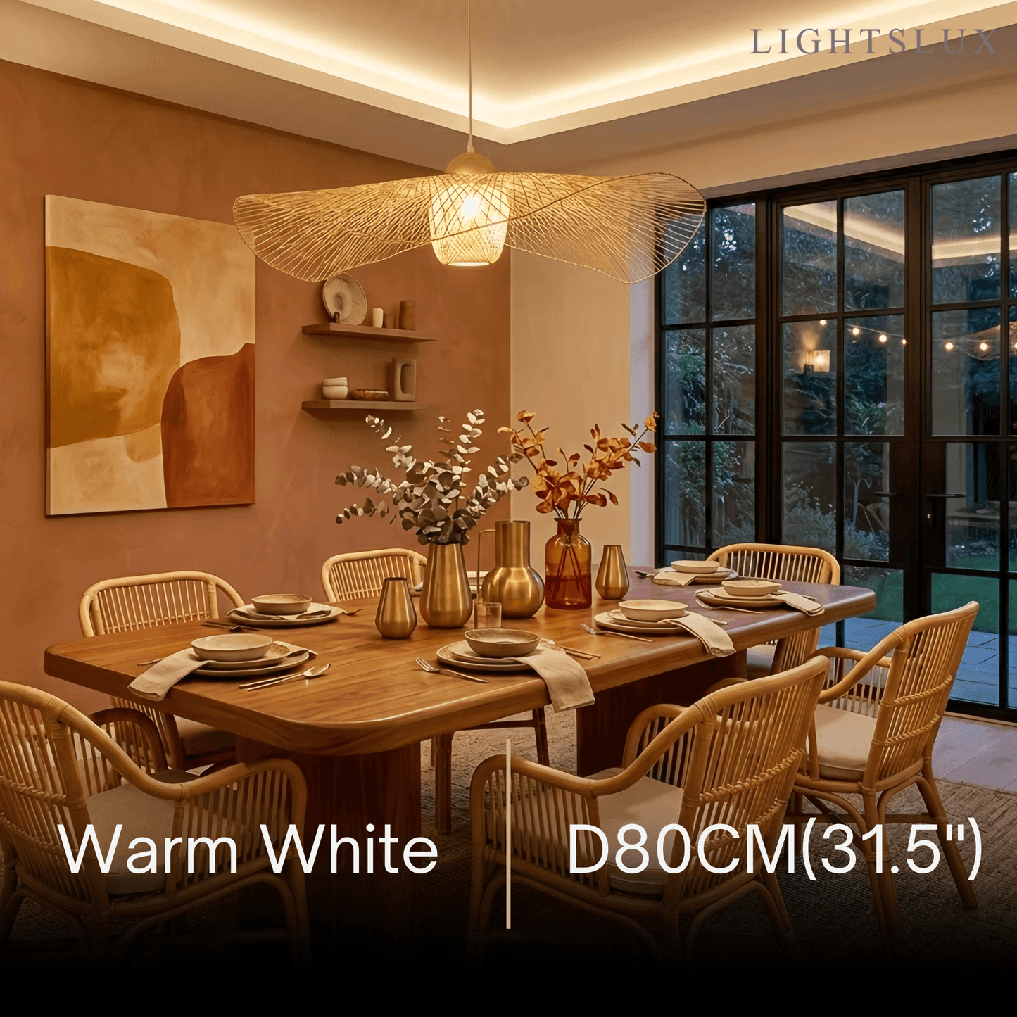 Bamburo Modern Pendant Light - Rattan