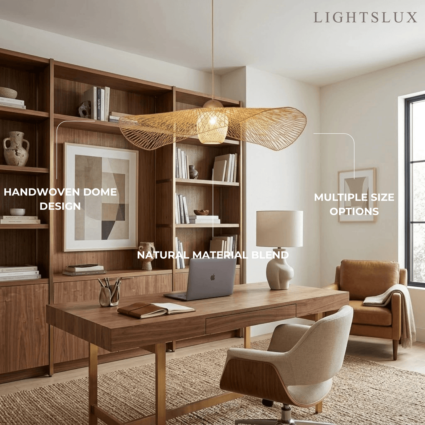 Bamburo Modern Pendant Light - Rattan