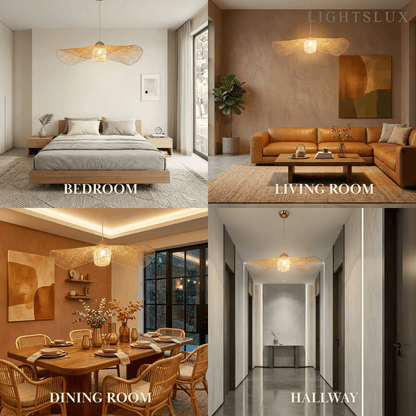 Bamburo Modern Pendant Light - Rattan