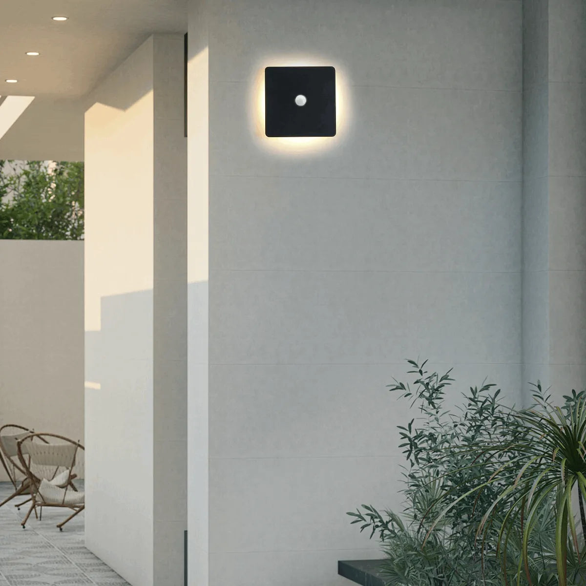 Wall Lamp – Black/White Round/Square Porch Sensor Light
