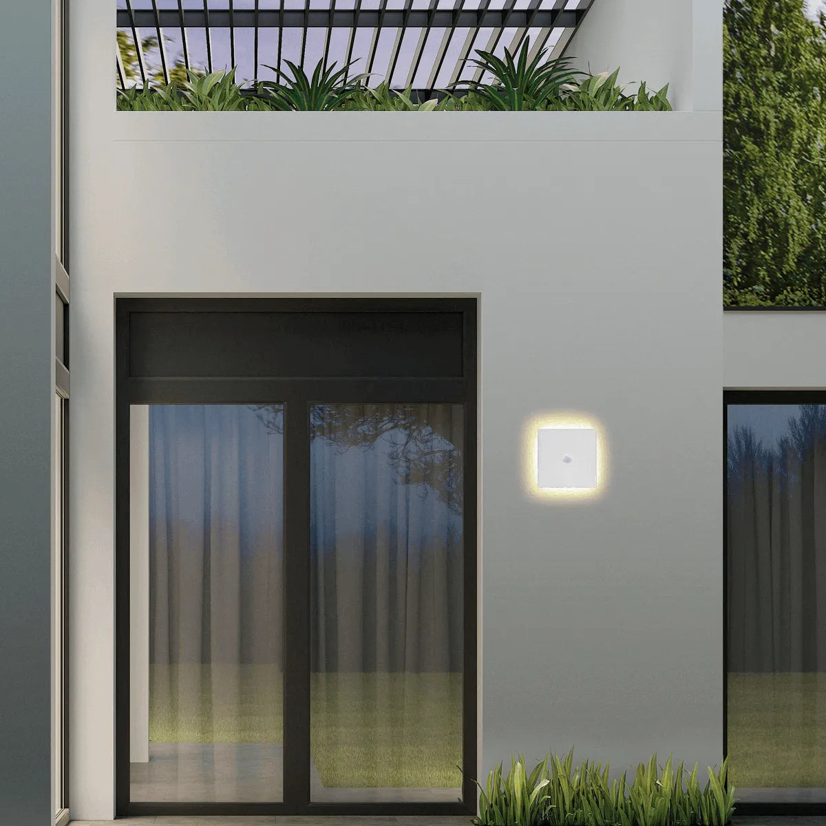 Wall Lamp – Black/White Round/Square Porch Sensor Light