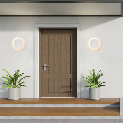 Solara Minimalist LED Outdoor Wall Lamp – Black/White Round/Square Porch Sensor Light