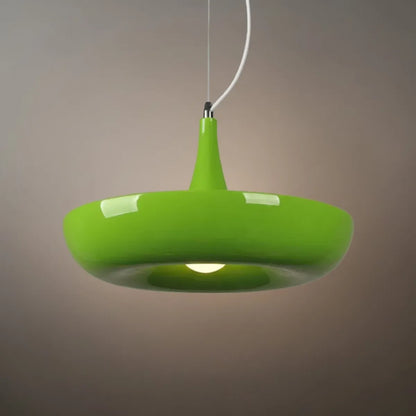 Natural Black/White/Green Bowled Pendant Light – Metal Design for Dining Room