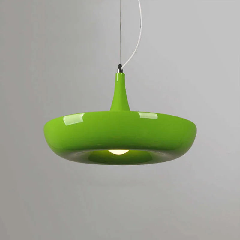 Natural Green Pendant Light Annular with Smooth finish