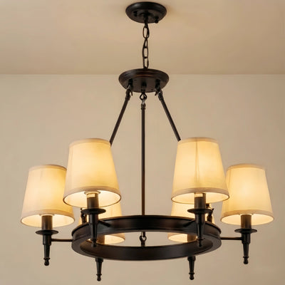 Nebula Vintage Black Chandelier - Copper Ring Metal Frame 