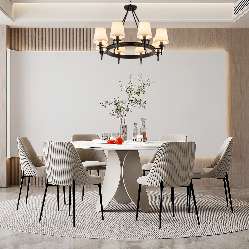 Chandelier - Copper Ring Metal Frame with Fabric for Dining Room