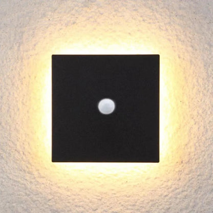 Solara Minimalist LED Outdoor Wall Lamp – Black/White Round/Square Porch Sensor Light