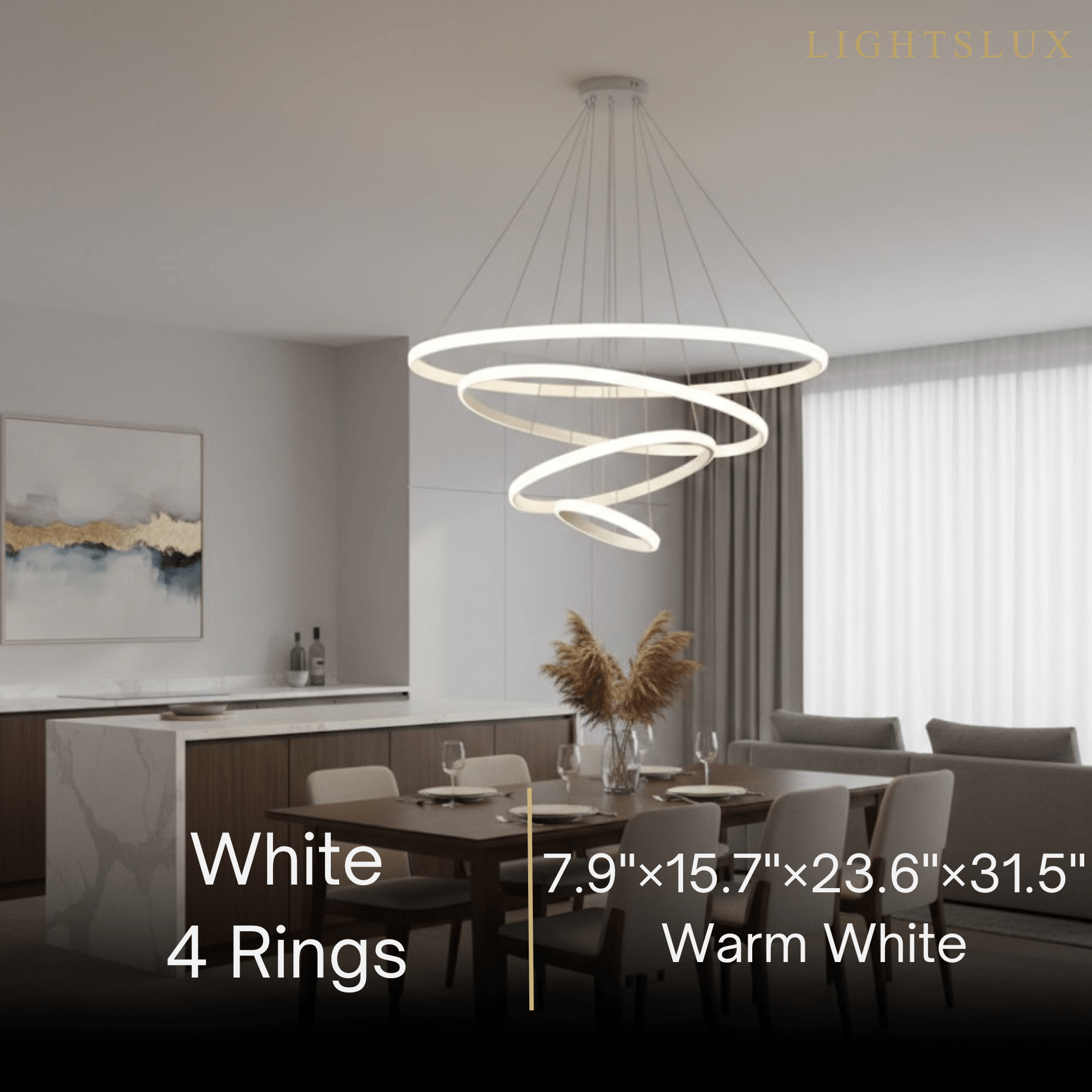 Velora Modern Metal Ring Pendant Light –  Fixture for Living