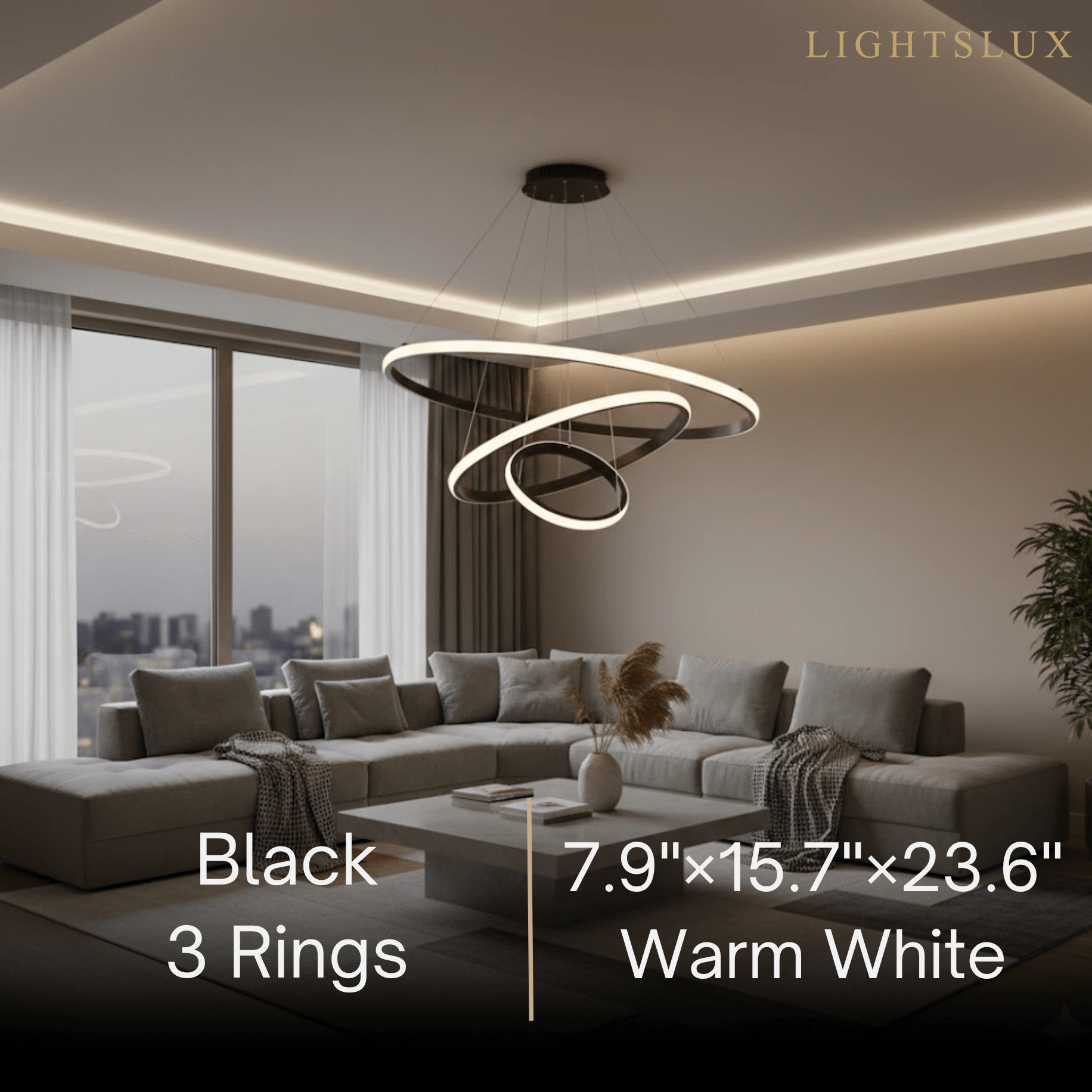 Velora Modern Metal Ring Pendant Light –  Fixture for Living