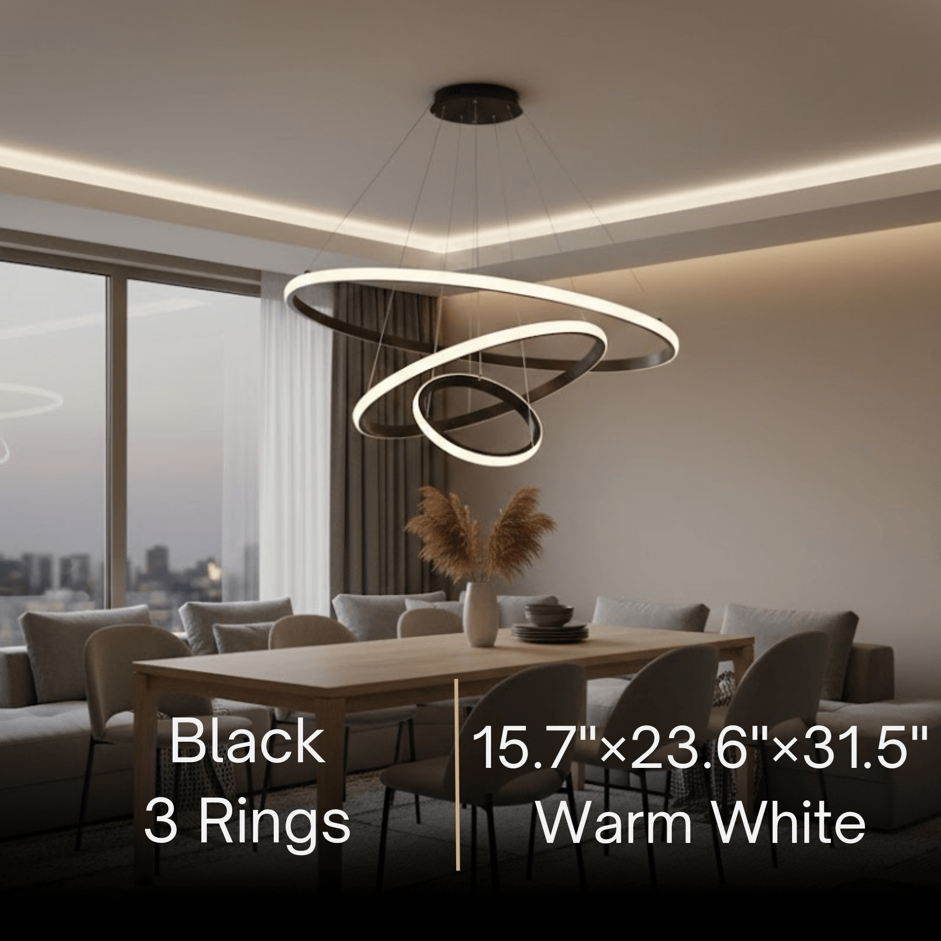 Velora Modern Metal Ring Pendant Light –  Fixture for Living