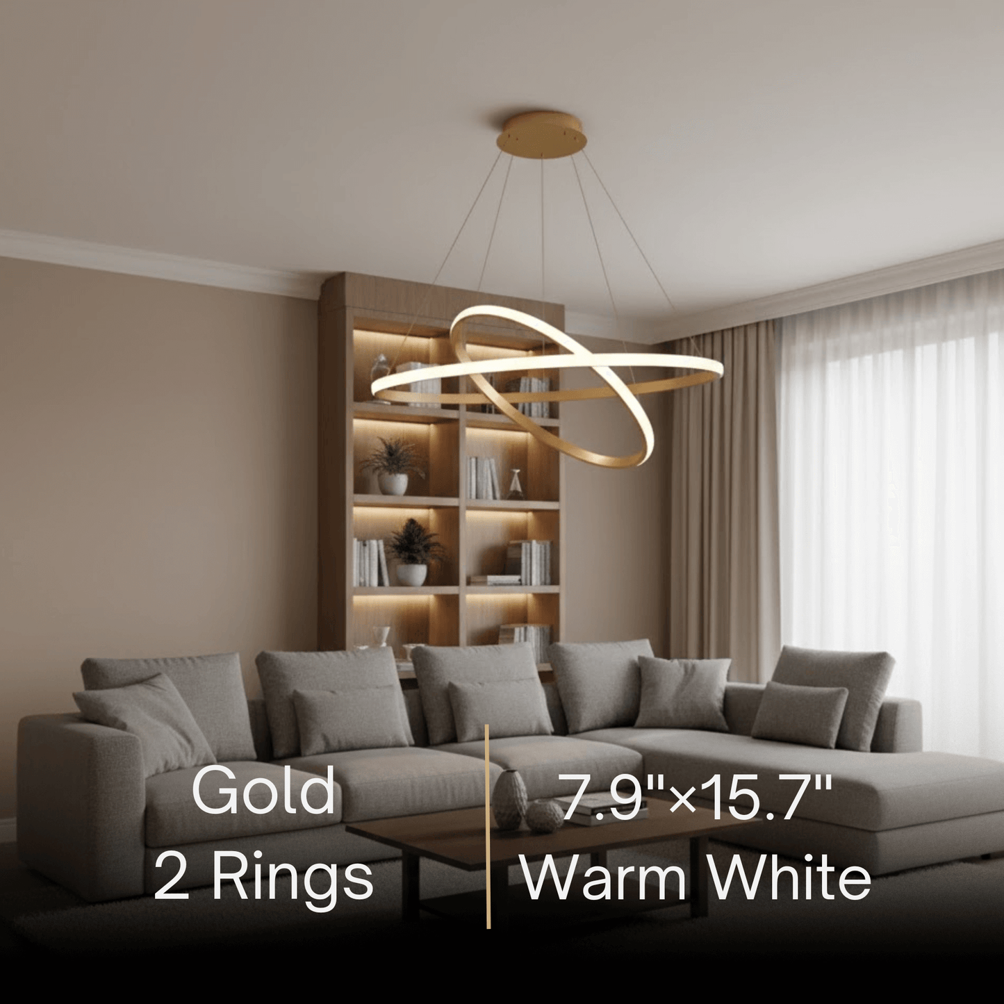 Velora Modern Metal Ring Pendant Light –  Fixture for Living