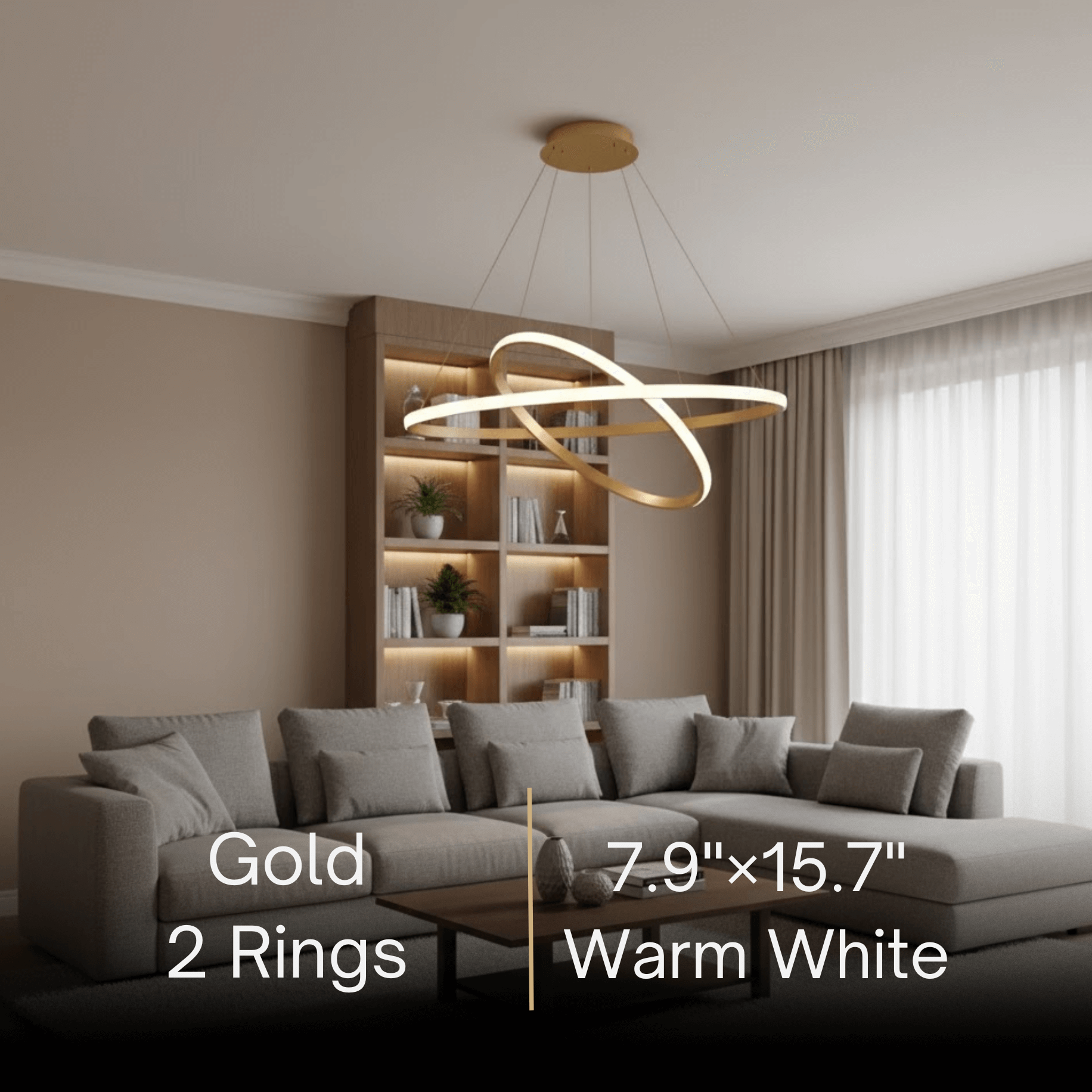 Velora Modern Metal Ring Pendant Light –  Fixture for Living