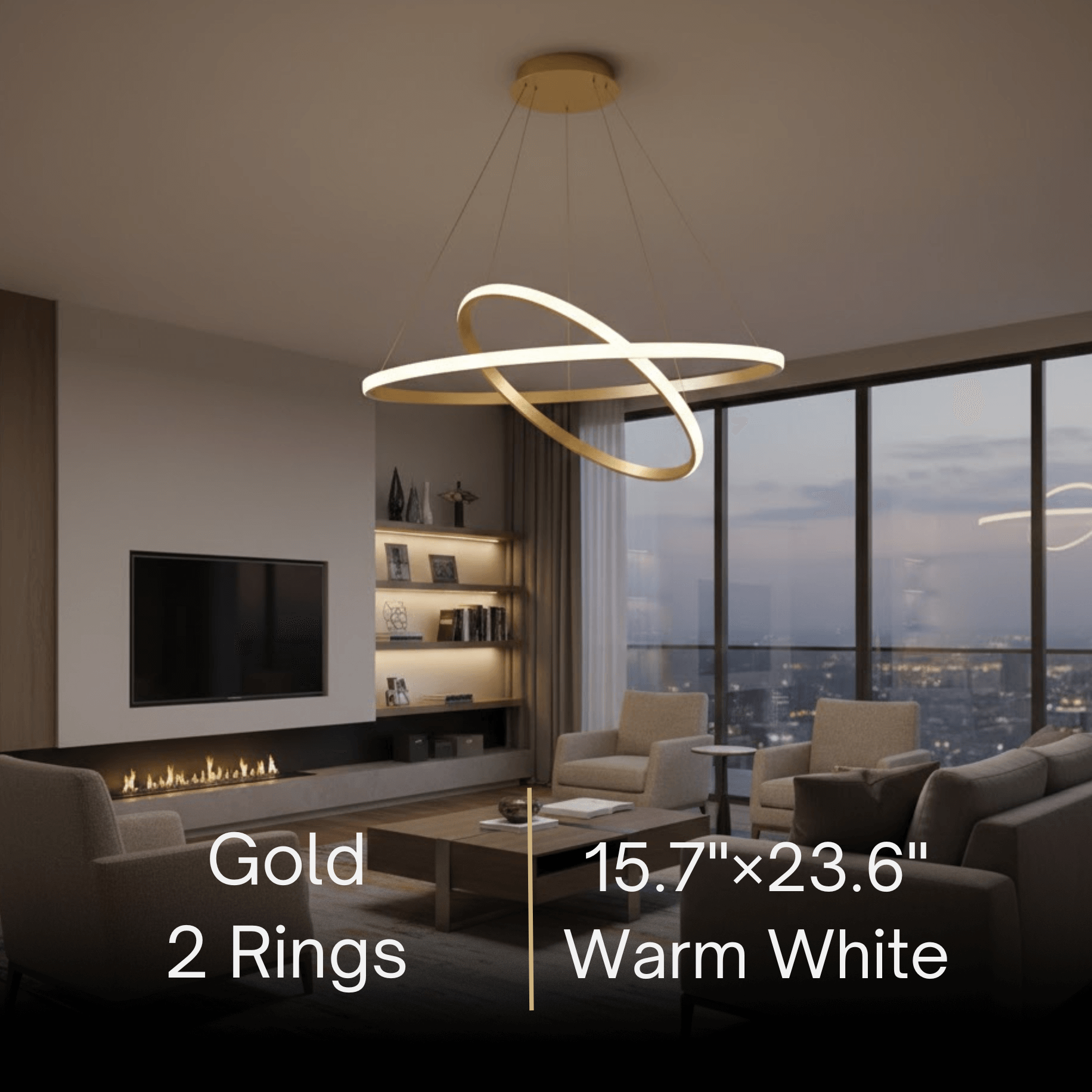 Velora Modern Metal Ring Pendant Light –  Fixture for Living