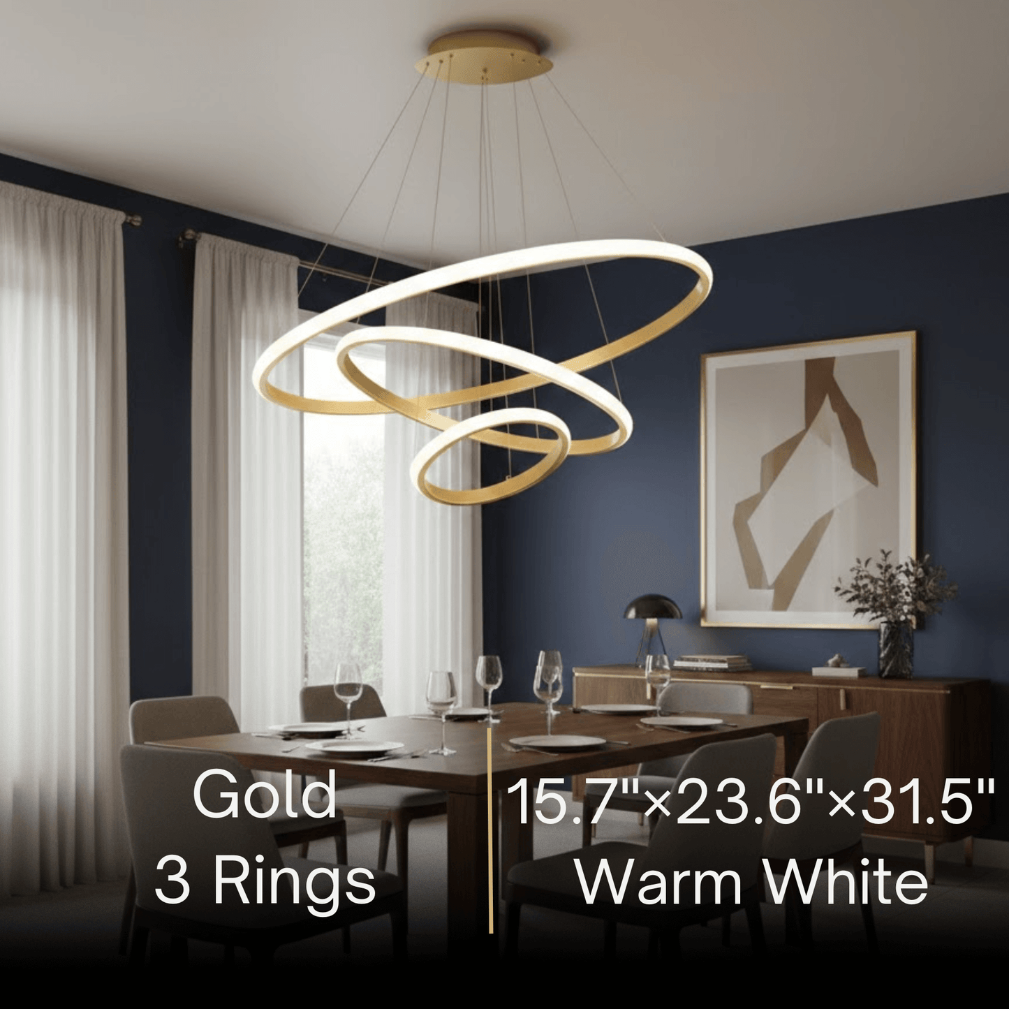 Velora Modern Metal Ring Pendant Light –  Fixture for Living