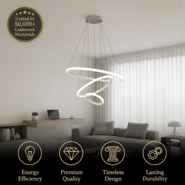 Velora Modern Metal Ring Pendant Light –  Fixture for Living