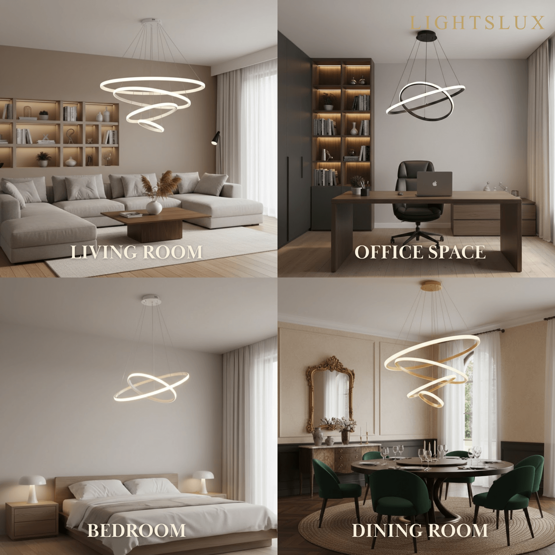 Velora Modern Metal Ring Pendant Light –  Fixture for Living