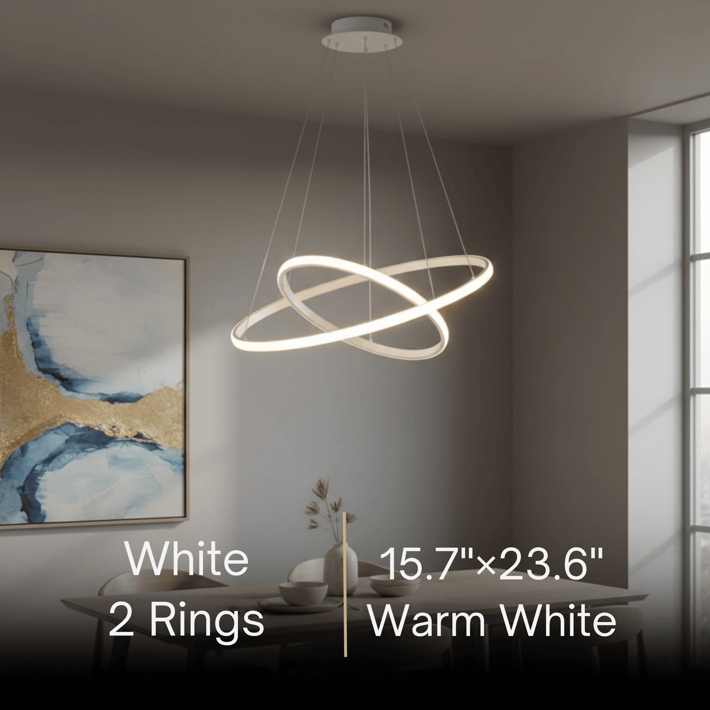 Velora Modern Metal Ring Pendant Light –  Fixture for Living