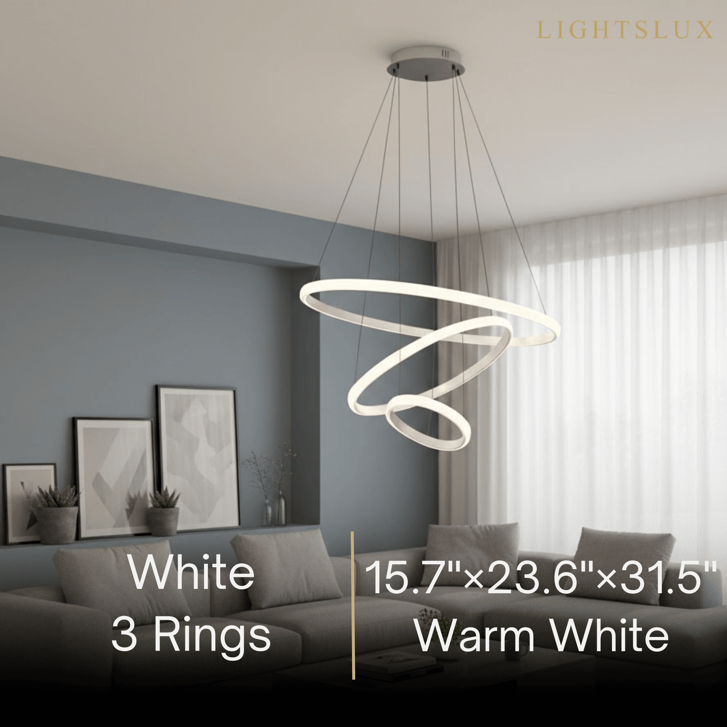 Velora Modern Metal Ring Pendant Light –  Fixture for Living