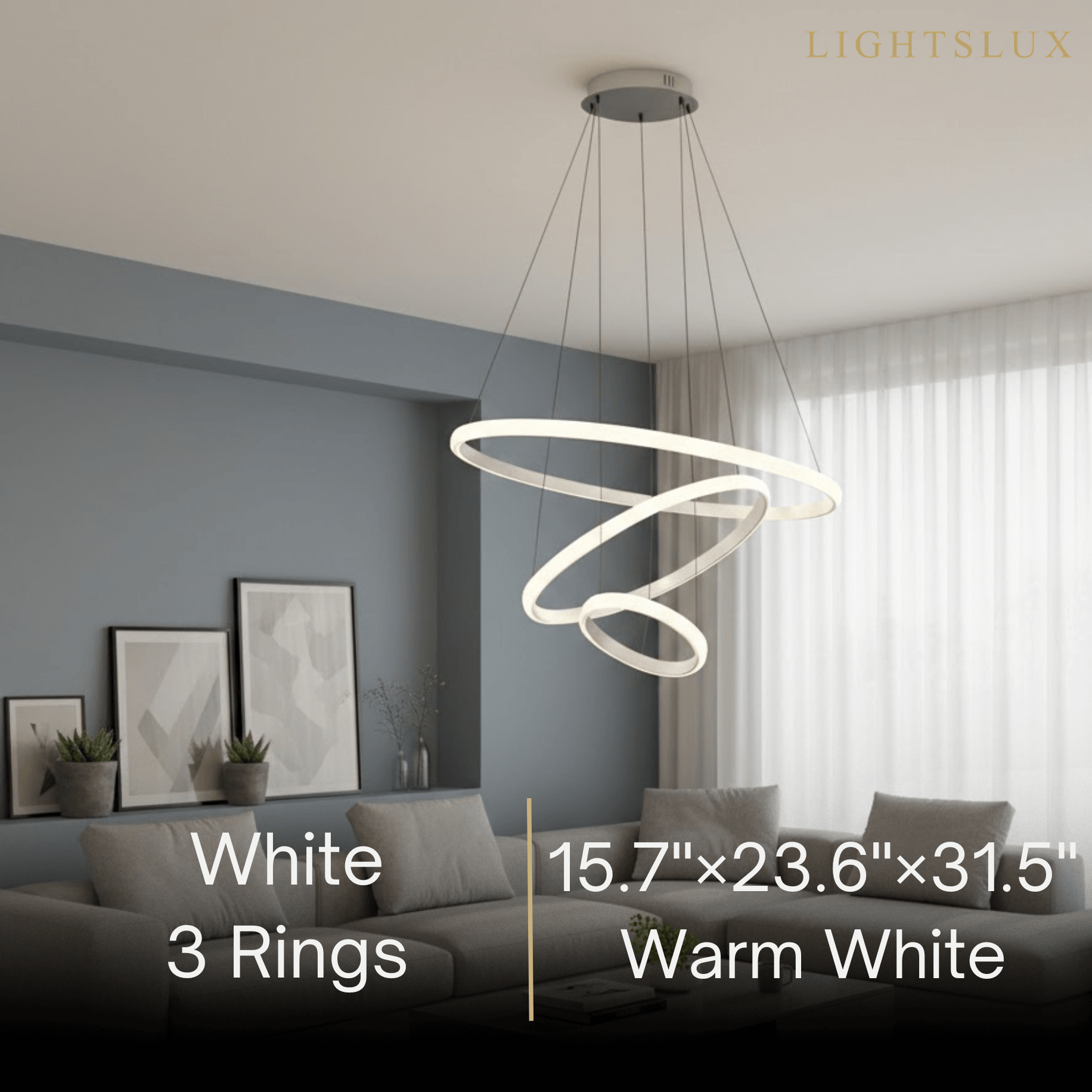 Velora Modern Metal Ring Pendant Light –  Fixture for Living