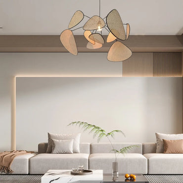 Art Deco Designer Rattan Chandelier