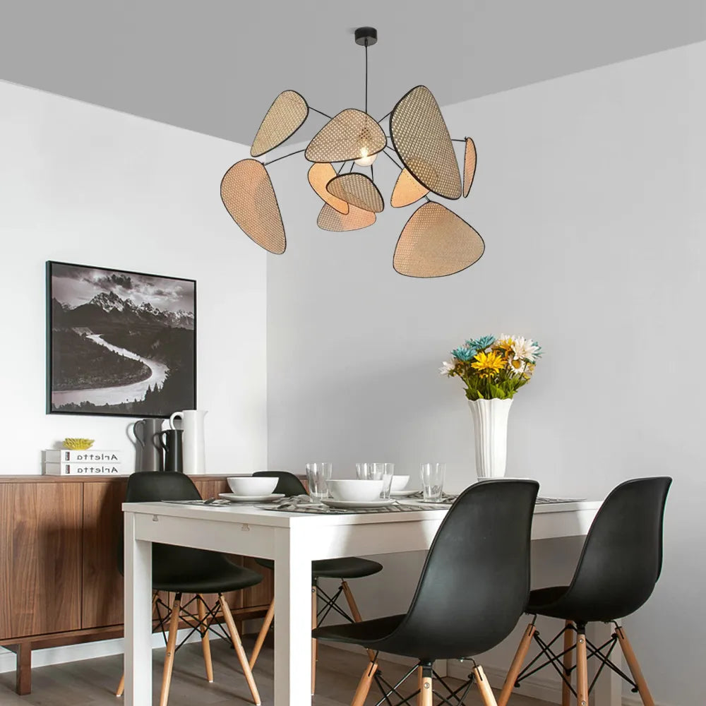 Art Deco Designer Rattan Chandelier